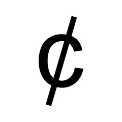 A large cent symbol in the center. Isolated black symbol
