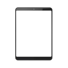 minimalistic modern tablet with blank screen on white background;