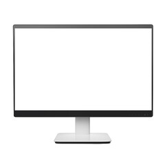 modern computer monitor with thin bezels on a white background - obrazy, fototapety, plakaty