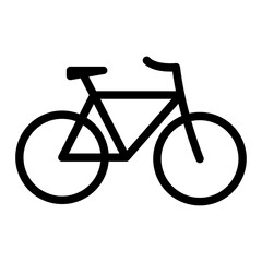 A large bicycle symbol in the center. Isolated black symbol