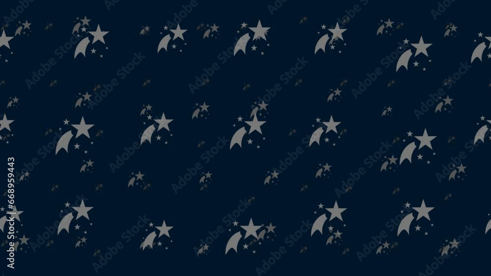 Poster fireworks symbols float horizontally from left to right. parallax fly effect. floating symbols are l