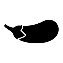 A large eggplant symbol in the center. Isolated black symbol