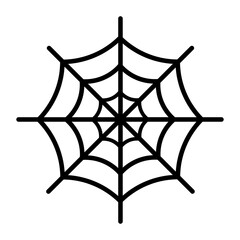 A large spider web symbol in the center. Isolated black symbol