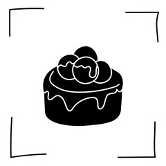 Vector. Contour icons. Line icons of desserts and sweet dishes. Candies, chocolate, cakes, donuts, ice cream in sketch style. Icons set,  stroke. Hand drawn signs. Desserts and sweets doodle set.