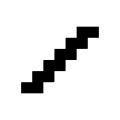 Fototapeta premium A large stairs symbol in the center. Isolated black symbol
