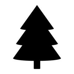 A large fir-tree symbol in the center. Isolated black symbol