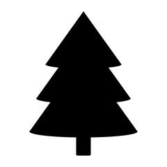 A large fir-tree symbol in the center. Isolated black symbol