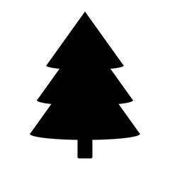 Fototapeta premium A large fir-tree symbol in the center. Isolated black symbol