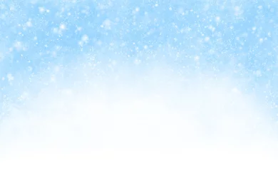 Fotobehang 空を舞う粉雪の背景イラスト © sokabe