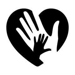 Fototapeta premium A large mom with baby symbol in the center. Isolated black symbol