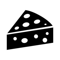 A large cheese symbol in the center. Isolated black symbol