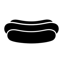 A large hotdog symbol in the center. Isolated black symbol - obrazy, fototapety, plakaty
