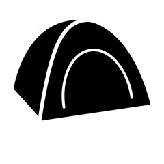 A large tourist tent in the center. Isolated black symbol