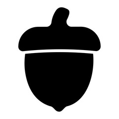 Fototapeta premium A large acorn symbol in the center. Isolated black symbol
