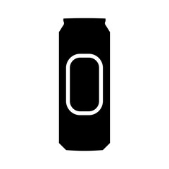 A large beer can symbol in the center. Isolated black symbol