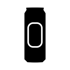 A large beer can symbol in the center. Isolated black symbol