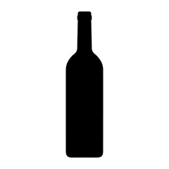 A large beer bottle symbol in the center. Isolated black symbol