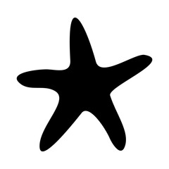 A large starfish symbol in the center. Isolated black symbol