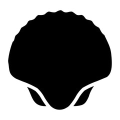 A large sea shell symbol in the center. Isolated black symbol