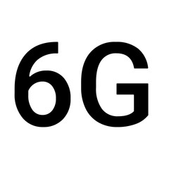 Obraz premium A large 6G symbol in the center. Isolated black symbol