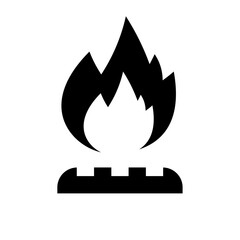 A large gas symbol in the center. Isolated black symbol