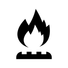 A large gas symbol in the center. Isolated black symbol