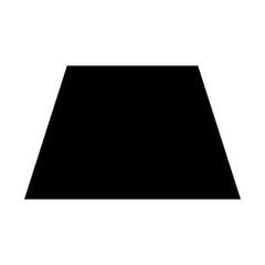 A large trapezoid symbol in the center. Isolated black symbol