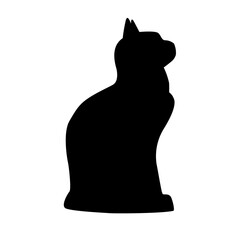 A large cat symbol in the center. Isolated black symbol