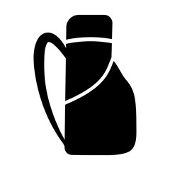 A large travel backpack symbol in the center. Isolated black symbol