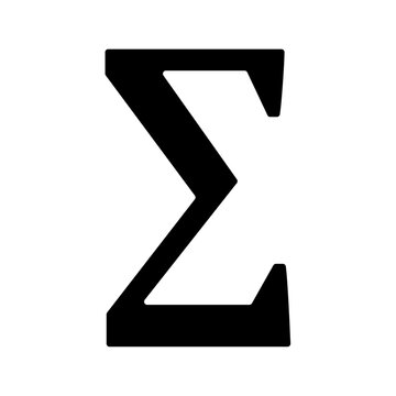 A large sigma symbol in the center. Isolated black symbol