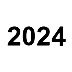 A large 2024 year symbol in the center. Isolated black symbol