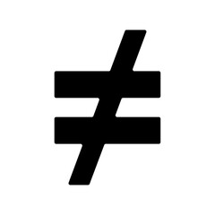 Obraz premium A large not equal symbol in the center. Isolated black symbol