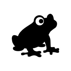 A large frog symbol in the center. Isolated black symbol. Vector illustration on white background