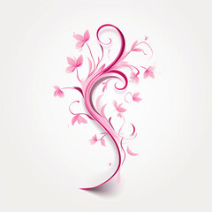 Simple Pink Ribbon for Clean and Simple Design