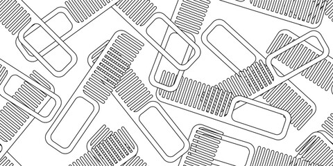 black white abstract comb seamless pattern