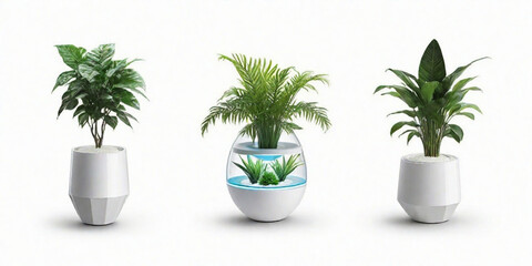 Assorted Retro, Vintage, and Modern Vases and Interior Plant Pot Furniture Cutouts in a Collection