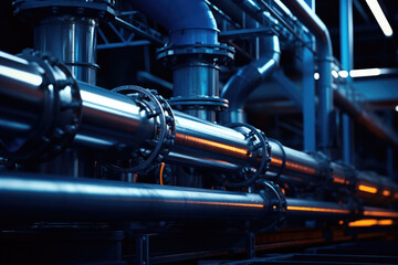 Close-up of metal gas pipeline