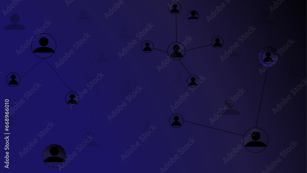 Poster Social network connections. Communication Futuristic Network and Technology, lines and dots as networking idea drawn on white background.