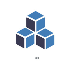 3 d and Big data icon concept
