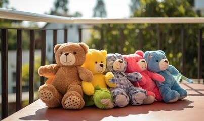 Photo of stuffed animals arranged on a table