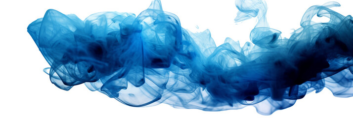 A blue smoke explosion border isolated on transparent background - obrazy, fototapety, plakaty