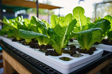 Fresh vegetable growing at green house.