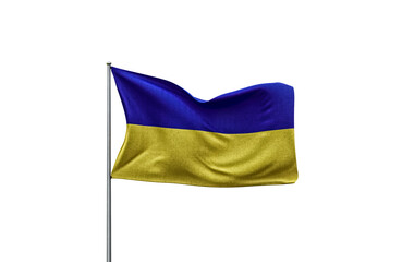 Ukraine flag waving on transparent or PNG background with vintage, retro effects
