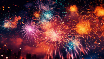 Fototapeta na wymiar Enchanting New Year's Fireworks