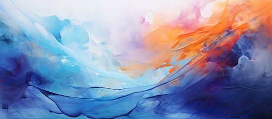 Colorful abstract painting with highly textured oil paint and high quality details captured in a closeup shot