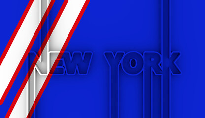 Template for presentation or infographics with New York Giants American football team uniform colors lines. 3D render