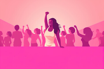 Obraz premium Feminism fists, protest and revolution, feminists fight, woman rights union, female power and solidarity