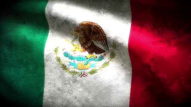 Mexico grungy flag loop