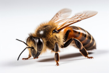 Bee on white background