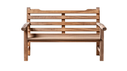 Isolated wooden park bench generative ai